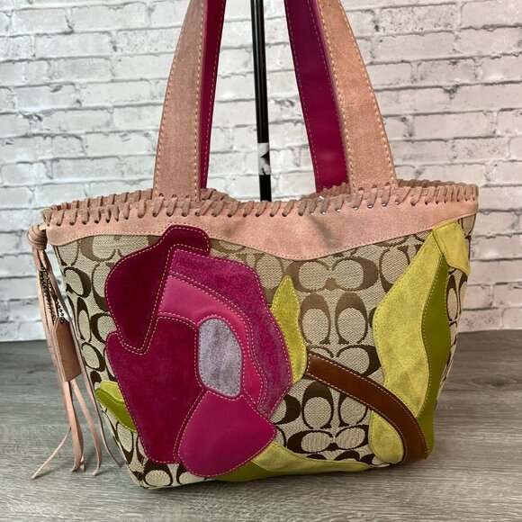 Coach RARE special edition spring 2004 poppy applique Bag - Picture 2 of 7